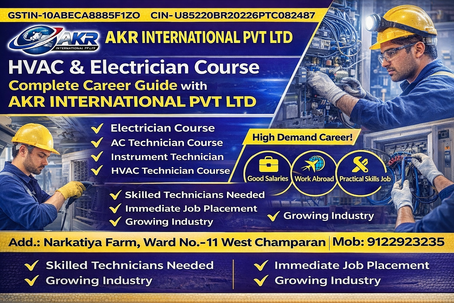 Read more about the article HVAC & Electrician Course – Complete Career Guide with AKR International Pvt Ltd